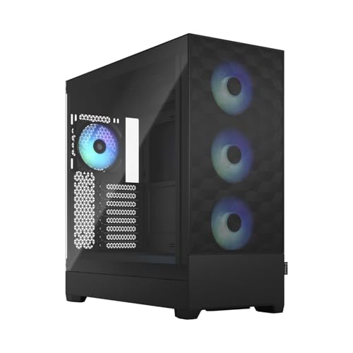 Fractal Design Pop XL Air RGB ブラック - 強化ガラスクリアティント - ハニカムメッシュフロント - TGサイドパネル - 120mm アスペクト 12 RGBファン4個付属 - E-ATX 高エアフロー フルタワー PCゲ FD-C-POR1X-06