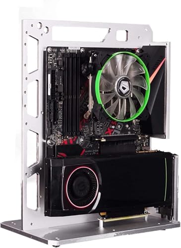 Ukrmon テストベンチ コンピューターシャーシ アルミニウム オープンエア対応 ATX MATX ITX マザーボード コンピューター冷却 縦型 パーソナライズシャーシ シルバー