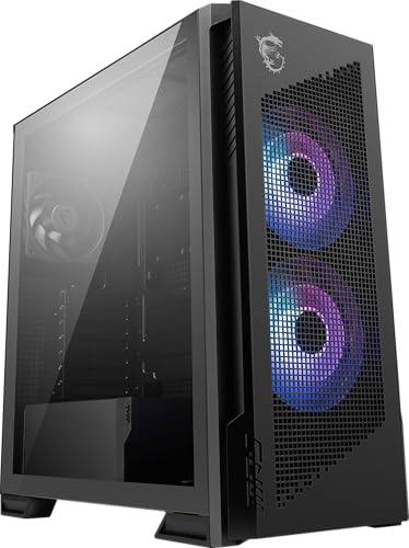 MSI MPG Velox 300R Airflow PZ - ミッドタワーゲーミング - 強化ガラス製サイドパネル - 2 x 160mm デュアルレイヤーブレードファン - 最大360mmラジエーターまでの液体冷却サポート - 通気用メッシュパ