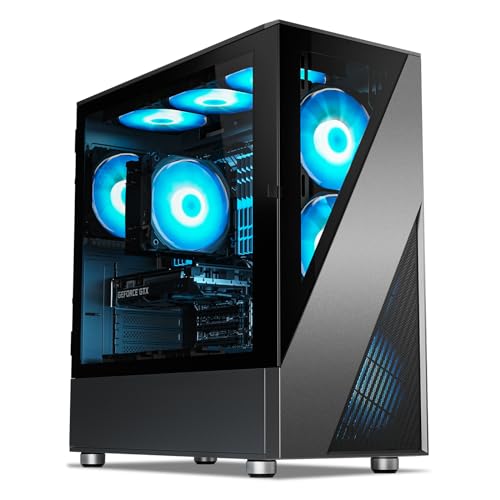 DARKROCK A8-X ミッドタワー ATX 強化ガラスとメッシュパネル付き 1x120mm PWM & ARGBファン付き Type-C & USB 3.0 360mmラジエーター対応 (ブラック)