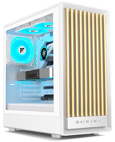 FOIFKIN M1 - ウォールナットフロントペインに4 PWM ARGBファンがプリインストールされています。ATXミッドタワーゲーミング 、Type-C、FOIFKIN(ホワイト、M1)付き