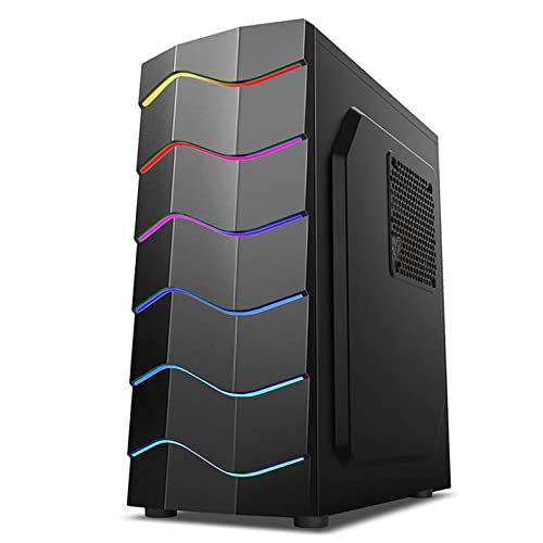 ZhaoGangLi ミドルタワー RGBゲーム 冷却ファンUSB 2.0サポートATX / M-ATX/MINI-ITXマザーボードゲーマーシャーシ ミニタワー型 (色 : Black, Size : 35.5x18x42.5cm)