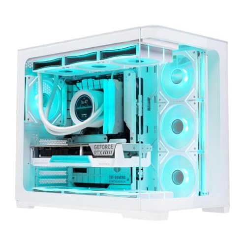 SAMA 2851A Gaming ATX 、ミッドタワー 、ARGB PWMファン4個、360mmラジエーターサポート、湾曲した強化ガラスのフロントとサイドパネル - ホワイト SAMA Case Neview 2851A White