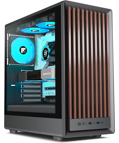 FOIFKIN M1 - ウォールナットフロントペイン4 PWM ARGBファンがプリインストール済み、ATXミッドタワーゲーミング 、Type-C、FOIFKIN、ブラック