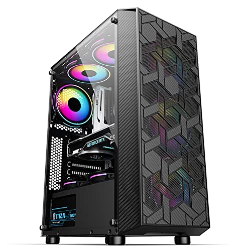 upim BBNB ゲーミング ミッドタワー PCゲーム ATX/M-ATX/ITX - フロントI/O USB3.0ポート - アクリルガラスサイドパネル - 8ファンポジション - 水冷対応