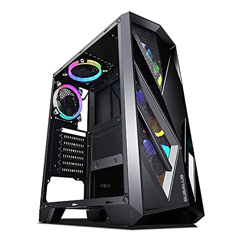 LyxosVee ZXFF ゲーミング Mid-Tower ATX/M-ATX/ITX-PC コンピュータ 強化ガラス製サイドパネル USB3.0 / USB2.0 ゲームやオフィスに適用 空冷対応 (カラー: ブラック)