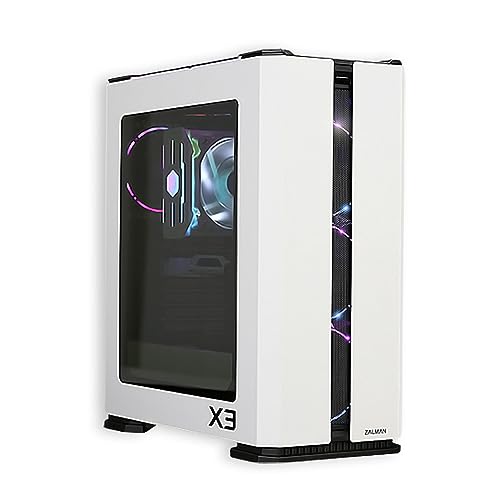 ZALMAN (ザルマン) ハイエンドプレミアム ミッドタワー ARGB LEDファンコントローラー、アドレス指定可能なRGBファン4個付属 工具不要のフロントパネルとサイドパネル(3インチホワイト) X3