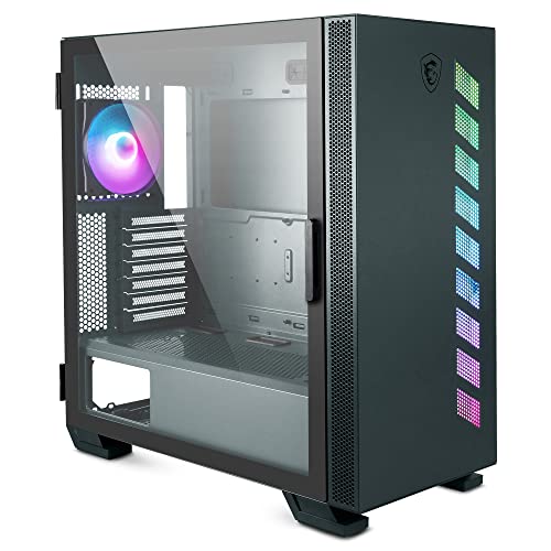 MSI MAG VAMPIRIC 300R ミッドナイトグリーン ミッドタワー - 強化ガラス E-ATXマザーボード & デュアル360mmラジエーター容量 GPUサポートブラケット スマートI/O ARGB LEDパネル & 120mmファン 306-7G19G21-809