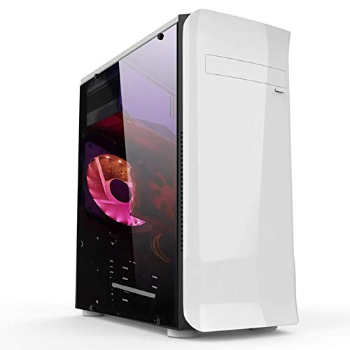 ZXFF ゲーム機 強化ガラス ミッドタワー ATX/M-ATX スマート ゲーム機 デスクトップPC用 ホワイト
