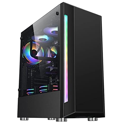 ZhaoGangLi ミドルタワー RGBゲーム ATX/M-ATX/ITXアクリルサイドパネルの水冷用防塵 ミニタワー型 (色 : Black, Size : 41.2x20.5x46.5CM)