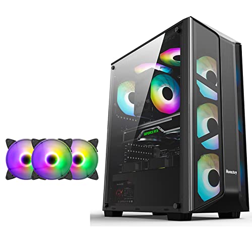 upim BBNB ゲーミング ミッドタワー PCゲーム ATX/M-ATX/ITX - フロント I/O USB 3.0ポート - アクリルガラス サイドパネル - 8ファン位置 (サイズ: 4ファン)