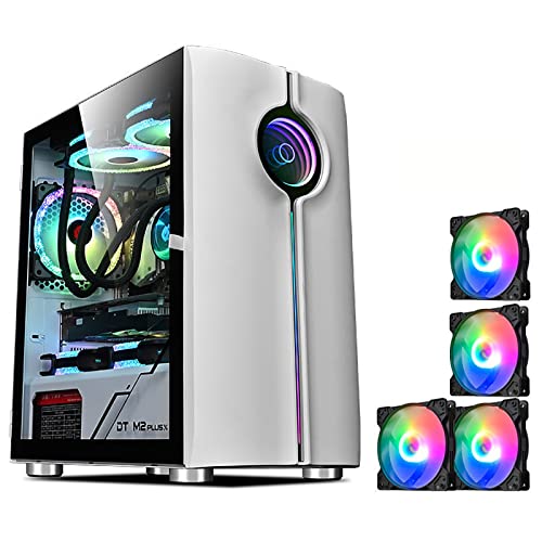 upim ゲーミング ミッドタワー PCゲーム M-ATX/ITX - フロント I/O USB 3.0ポート - 強化ガラスサイドパネル - 8 ファン位置 (カラー : B, サイズ: 4ファン)