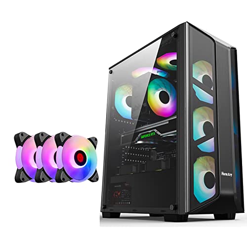 upim BBNB ゲーミング ミッドタワー PCゲーム ATX/M-ATX/ITX - フロント I/O USB 3.0ポート - アクリルガラス サイドパネル - 8ファン位置 (サイズ: 5ファン)