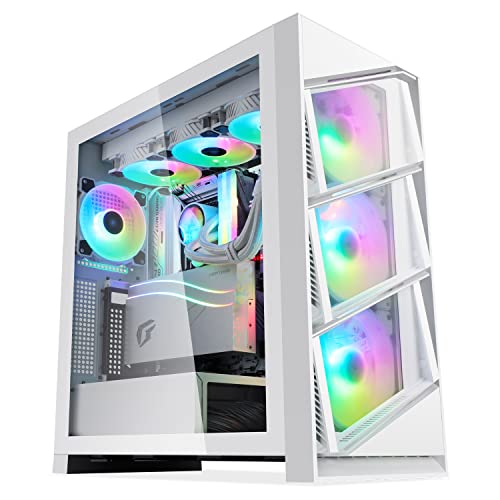 Segotep T3 ホワイト ミッドタワー ATX ゲーミング ARGB & PWMファン付き トップ&サイド360mmラジエーター対応 スナップオン開閉 フロントパネル Type-C I/Oポート 工具不要 分解