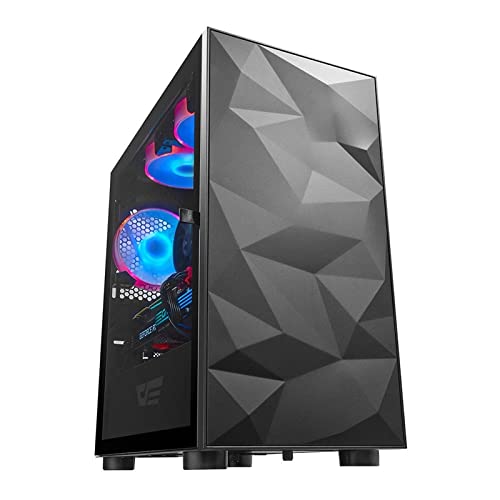 ZhaoGangLi ミドルタワー ゲーム ATX/M-ATX/ITX支援緩和ガラスドア開口吸気口 ミニタワー型 (色 : Black, Size : 37.6x20.8x40.5cm)