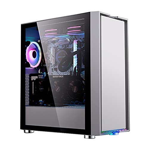 ZXFF Mid-Tower ATX/M-ATX/ITX PCゲーム 完全透明サイドパネル 8つのファン位置 水冷対応 (サイズ:44×21.5×48cm)