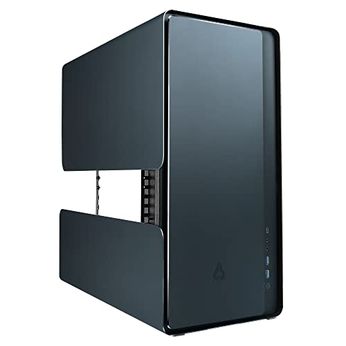 Azza CAST - ATX ミッドタワー アルミニウムウィング付き メッシュ&プレートフロントパネル オープンシャーシ 取り外し可能なフレーム&カスタマイズ可能な外側 360mmラジエーターサポート 120mm ARGBリアファン - ブラック CSAZ-808M-B