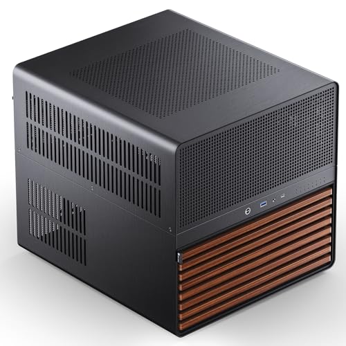 JONSBO N5 NAS 、E-ATX、12HDD+4SSDドライブベイGPU HPホスト、最大4 GPU、E-A.TX(330mm) MB/ATX PSUサポート、3つのファン内蔵、8スロットPCI、ソリッドウッドベニア 、ホームサーバー