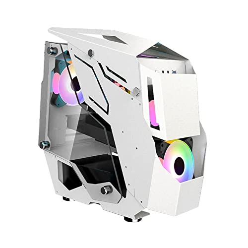 ZhaoGangLi ミドルタワー ATXゲーミング 水は全サイドの浸透と強化ガラスのサポートM-ATX/ITXマザーボードを冷却しました ミニタワー型 (色 : White, Size : 41x21.8x43.8cm)