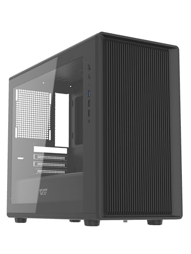 darkFlash DB460M Micro-ATX PCゲーム 、フルメッシュのフロントパネルで高通気、工具不要のクラムシェルサイドパネル、RTX 5090 最大420mm、360mmトップラジエーターサポート、ブラック