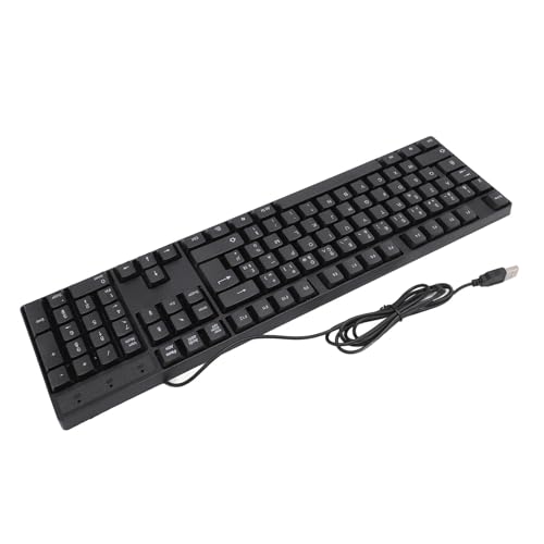JDGHALU ロシア語用 0 K1800 少数言語キーボード 104 キー、人間工学に基づいたデザイン USB 有線ゲーミングキーボード、オフィス用、ABS 素材、4.9 フィートケーブル、コンピューターキーボード有線 (スペイン語 レイアウ)