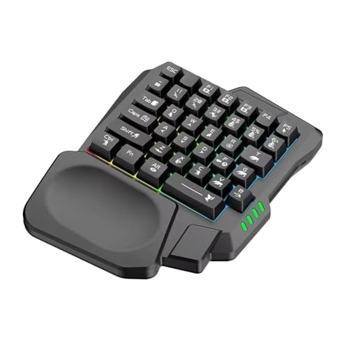 Hoozee 片手ゲーミングキーボード 35キー 有線USB接続、RGBバックライト エルゴノミクスデザイン ミニキーボード ノートパソコン・デスクトップ・スマートフォン対応 コンパクト設計 快適な操作性 人間工学に基づいた片手メカニカル キーボード Hoozee222