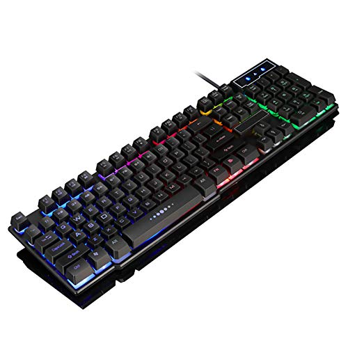 Gerrit 1個有線キーボードゲーミングキーボードメカニカルバックライトバージョンUSB有線高速反応発光LEDバックライト付き防水 - - 1Qq8MUcKW20505
