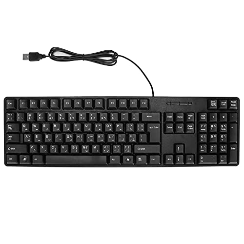 Zerodis メカニカルゲーミングキーボード PCラップトップ用の耐久性と人間工学に基づいたデザイン、長時間の仕事やゲーム用のアラビア語英語キーボード、黒色のABS素材 Zerodykq3ft9auo