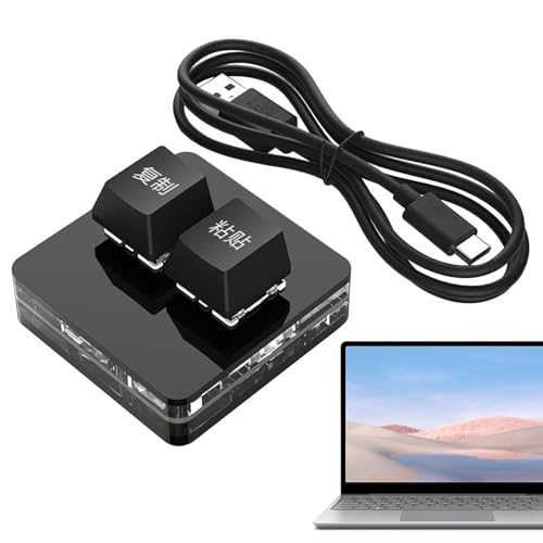 SoftNesth ミニUSBキーパッド - 2キーホットスワップゲームキーボード、USBミニ2キーキーパッドメカニカルゲーミングPCキーボード、ディスプレイ付きプログラミングマクロ、コピーアンドペーストRGBバックライト付きキーボード、家庭用および旅行用 LZ445-250802