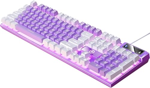 BDUBZ PCゲームオフィス用のゲーミングキーボードUSBRGBバックライト付き, グレーブラック JP355-231102