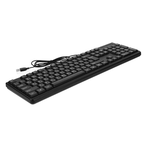 SHINEOFI 黒色ABS素材採用の104キーゲーミングキーボード 高速応答USB給電式 フルサイズキーボード打ちやすくオフィスやゲーム用に最適なコンピューターキーボード E39XL4O