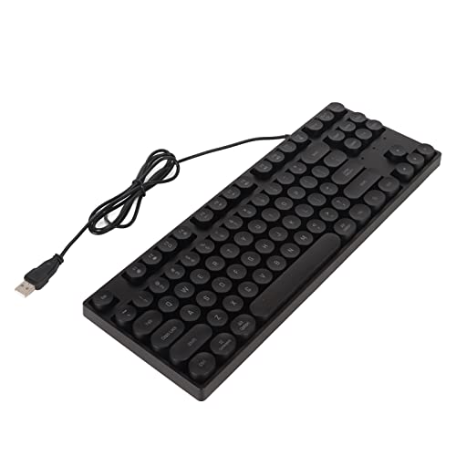 YXCUSAM ゲーミングキーボード USB接続 104キー オフィスキーボード 人間工学に基づいた防水(パンクブラック) CJP13240525