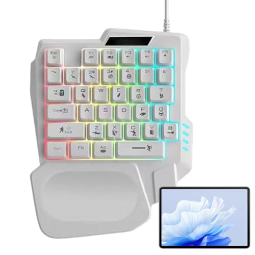 Yndkkfsyugo メカニカル キーボード - メカニカル ゲーミング キーボード |ワイヤレスメカニカルキーボード |片手メカニカルキーボード |家庭、寮、アパート、学校用のポータブルプログラム可能なゲームキーパッド QQ423250908