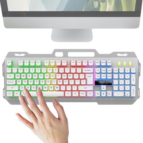 SoftNesth PC ゲーミング キーボード - RGB 有線キーボード、メカニカル キー |ライトアップRGBバックライトキー、高速応答、耐久性と静音メカニカルスイッチ、PCゲーマー向けのフルサイズキーボード、ゲームギア LZ445-250805