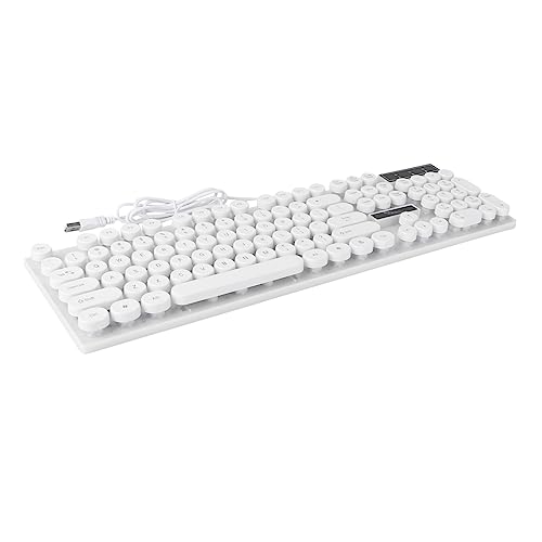 SoftNesth 有線キーボード 電話のキーボード ワイヤーゲームキーボード コンピュータのusbキーボード Led バックライト キーボード 光るキーボード ゲーミングキーボード 白い LZ445-250726
