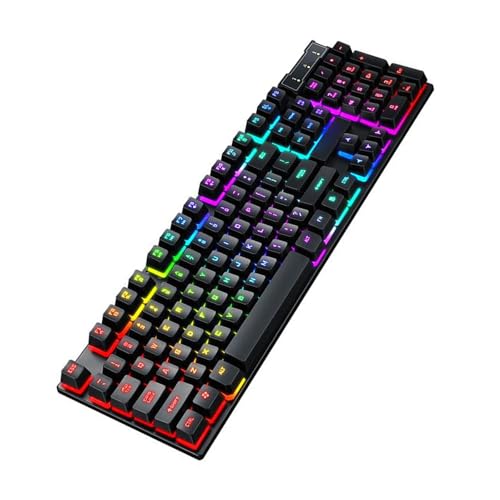 Sxett フルサイズ 104キー USBコード RGBバックライト付きゲーミングキーボード フローティングスプラッシュデザイン メカニカルな感触 PCゲーム用