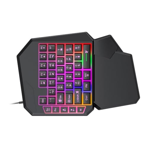 ECVGHD USB コード片手ゲーミング キーボードと 40 キー レイアウト バックライト付き人間工学に基づいたメカニカル フィードバック USB コード キーボード
