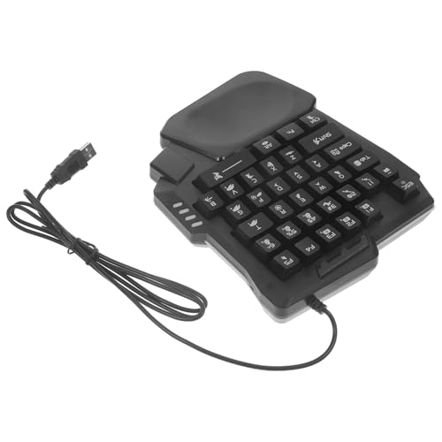 Glosane ,ゲーム用ミニキーボード バックライト付き ゲームキーパッド プログラム可能 片手ゲーミングハーフキーボード ブラック - 2BVKLF-45