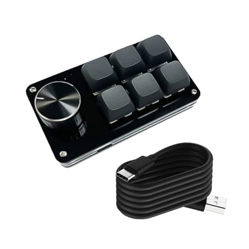 Ziizwfa シングルノブ付きカスタマイズ可能なマクロキーパッド、3Key/4Key/6Key/8Keyメカニカルゲーミングキーボード、プログラマブルキーパッド