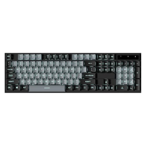 LckCryspho バックライト付き有線ゲーミングキーボード グレー/ブラック – 機械的感触 人間工学設計 防滴構造 対応OS多数 (グレーとブラック。) LckhI6QU9509M-94