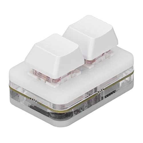 VIBRIPRIYA ミニ2キーキーパッド メカニカルゲーミングキーボード 片手キーボード USBケーブル付き (白) QX410250805