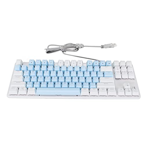 Shanrya コンピュータキーボード、デスクトップ用アンチヘビーシャドウゲーミングキーボードRGBバックライト (ブルーホワイト) LBECvoggu4p3rn-13