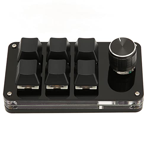 Cemaystic 6キー ミニキーパッド USBプログラマブル – 回転ノブ付き メカニカル ゲーミング キーボード PC Mac対応