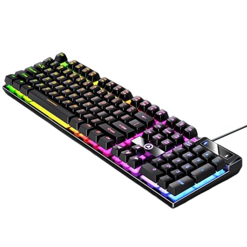 mophrati クイックレスポンスメカニカルゲーミングキーボード 104キー 有線 RGBバックライト アンチゴースト USBパススルー エルゴノミックLED照明キーボード EL039667-01JXWCD00021150
