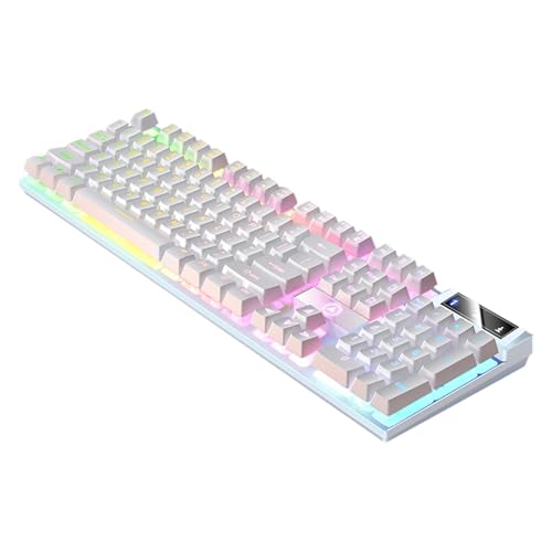 キーボード 有線メカニカルキーボード - 104キー発光ゲーミングキーボード、反応性の高いメカニカルスイッチタイピングパフォーマンス、耐久性のあるフルサイズレイアウトデザイン、人間工学に基づいた構造のアンチゴーストキーコントロール |パソコン TR2Y87QEM6MQIDUJQ3U