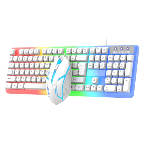 Xinsheinelry カラフルな LED コード付きゲーミング キーボード コンボ 104 キー キーボードメカニカル プログラマブル高感度ゲームと
