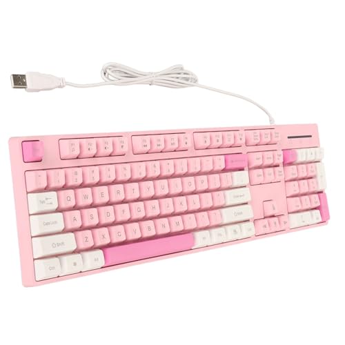Shanrya ピンクキーボード、ゲーミングキーボード104キー有線キーボード3色かわいいゲーミングキーボードUSBインターフェースビジネスキーボードfor XP 7 8 10 11 for OS X (ピンク) Sh1g0zhu7q8p-11