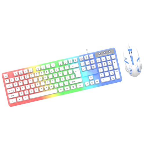 LXYZS LEDバックライト付き大型USBコード付きメカニカルフィーリングマルチメディアPCゲーミングキーボードコンボオフィス用オフィスおよびゲームコンボ