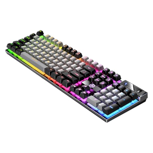 有線ゲーミングキーボード、104キーメカニカルキーボード、バックライト付きゲーマーキーボード、コンピュータデスクトップキーボード、PCゲーマー用プロフェッショナルキーボード、耐久性のあるゲーミングアクセサリ、Erデザイン OMV2LNE9HF027M52HL9