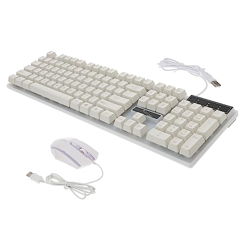 VIBRIPRIYA 人間工学に基づいた キーボード LED バックライト USB ゲーミングキーボード ホワイト S 字型デザインで快適 JP410250421